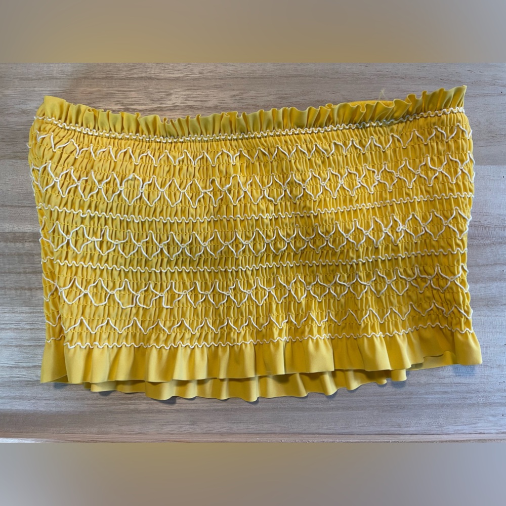 WOMENS YELLOW SWIM TOP